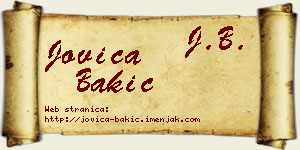 Jovica Bakić vizit kartica
